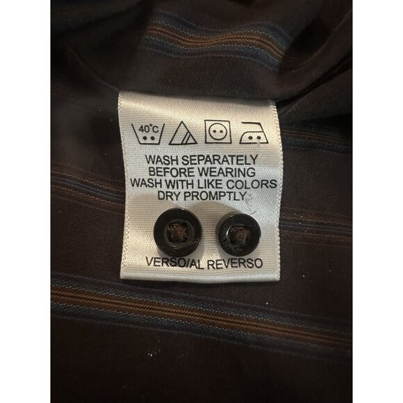 Mens Ben Sherman Long Sleeve Brown Striped Button Up Shirt Size 15 32-33 Size M - Picture 5 of 6